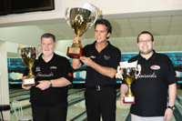 Award Ceremony: Brian Voss, Dimitris Karetsos and Stuart Williams at IDM Bucharest International Bowling Open 2010 Award Ceremony: Brian Voss, Dimitris Karetsos and Stuart Williams at IDM Bucharest International Bowling Open 2010